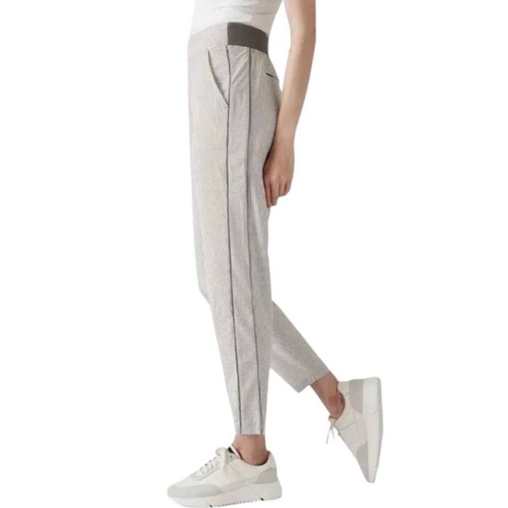 Athleta Brooklyn Striped Ankle Pants Women’s Size 2 Tall Gray Stripe 988050